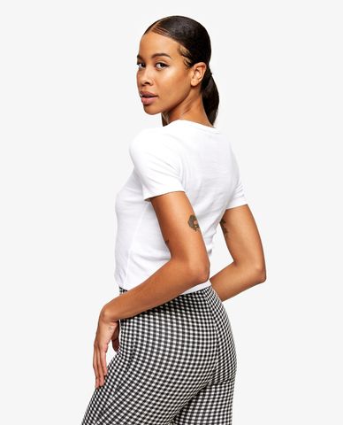  TOPSHOP - Áo thun nữ cổ tròn tay ngắn New York 