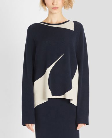  WEEKEND MAX MARA - Áo kiểu nữ cổ thuyền tay dài hiện đại 