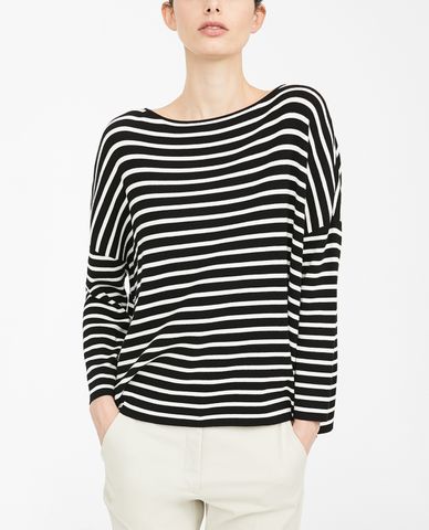  WEEKEND MAX MARA - Áo len nữ cổ thuyền dài tay sọc ngang hiện đại 