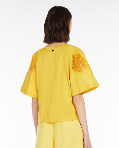  WEEKEND MAX MARA - Áo kiểu nữ cổ tròn tay ngắn Armeni 