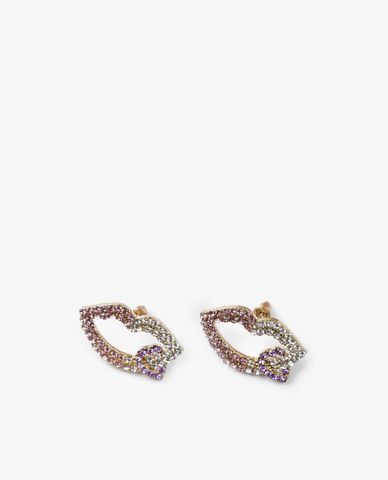  CECI - Khuyên tai nữ xỏ lỗ hình đôi môi đính đá độc đáo 