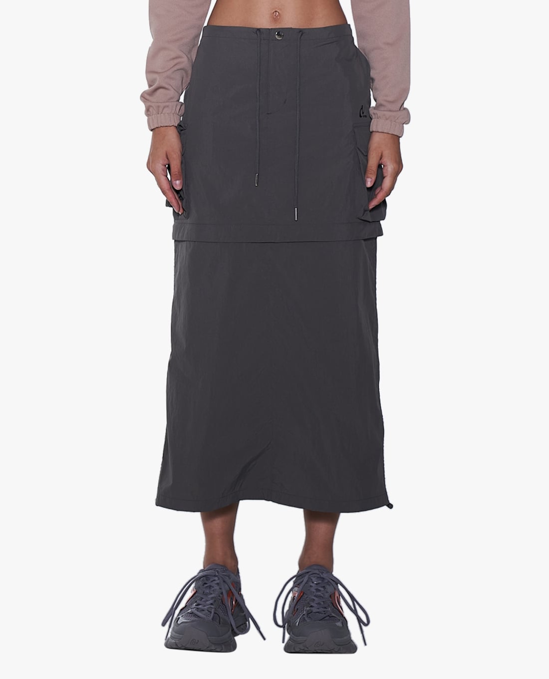 NERDY - Chân váy chữ A midi phối túi hộp Parachute