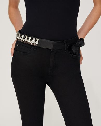  MAX&Co. - Thắt lưng bản vừa đính đá Rhinestone Embroidery 