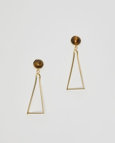  MAX&Co. - Khuyên tai nữ khung tam giác Tiger Eye 