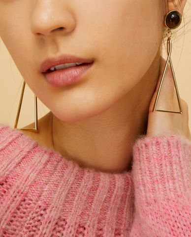  MAX&Co. - Khuyên tai nữ khung tam giác Tiger Eye 