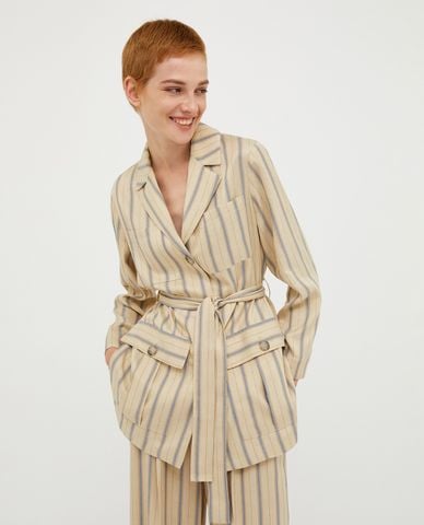  MAX&Co. - Áo khoác sơ mi dáng ngắn phối thắt lưng Inn 