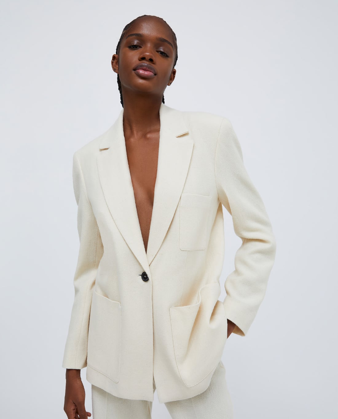 MAX&Co. - Áo khoác blazer nữ tay dài phối nút Ara