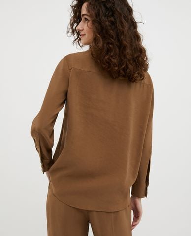  MAX&Co. - Áo sơ mi nữ cổ bẻ tay dài thanh lịch Acciaio 