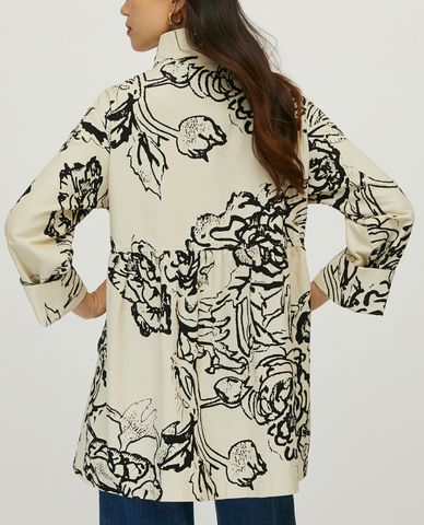  MAX&Co. - Áo măng tô nữ cổ cao phối thắt lưng Floral Cotton 