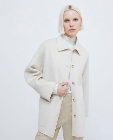  MAX&Co. - Áo khoác dạ lông cừu nữ cổ bẻ phom suông Predazzo 