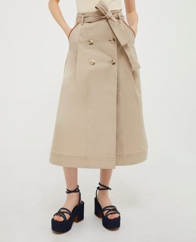  MAX&Co. - Chân váy xếp li midi phối nút kèm thắt lưng Agiato 