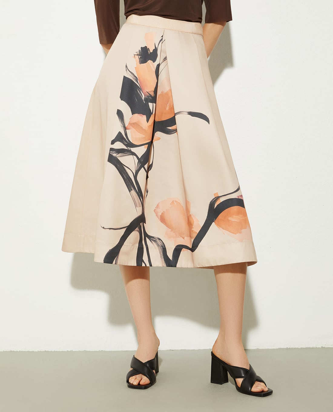 MAX&Co. - Chân váy chữ A midi dáng xòe họa tiết Risata