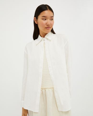  MAX&Co. - Áo sơ mi cổ bẻ tay dài vạt áo bất đối xứng Caio 