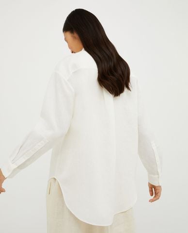  MAX&Co. - Áo sơ mi cổ bẻ tay dài vạt áo bất đối xứng Caio 