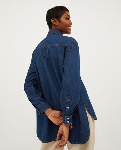  MAX&Co. - Áo sơ mi denim cổ bẻ tay dài phối túi Miriam 