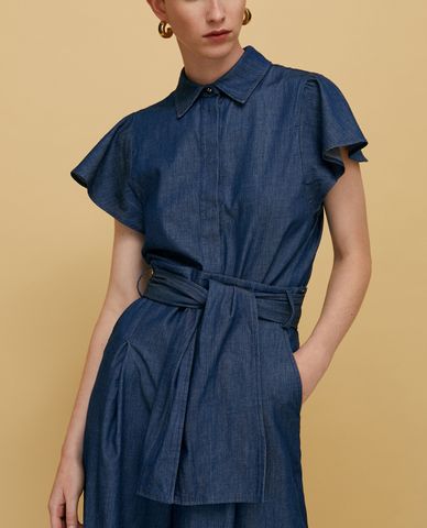  MAX&Co. - Áo sơ mi nữ ngắn tay Lightweight Denim 