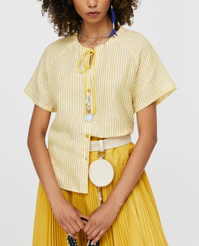  MAX&Co. - Áo sơ mi nữ ngắn tay Pure Linen 