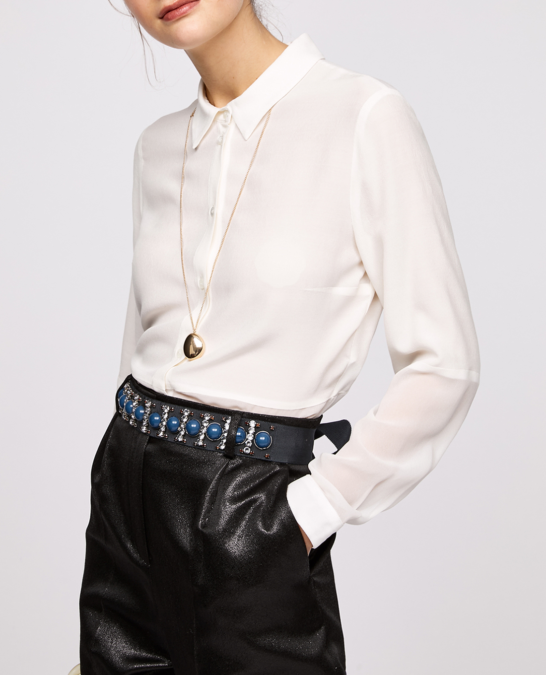 MAX&Co. - Áo sơ mi nữ tay dài Sheer Details