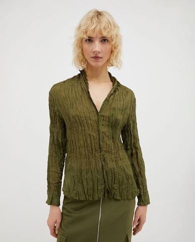  MAX&Co. - Áo sơ mi cổ V tay dài phối bèo nhún Bernard 