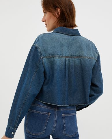  MAX&Co. - Áo sơ mi denim croptop tay dài Sovrana 