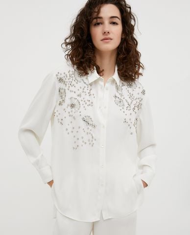  MAX&Co. - Áo sơ mi cổ bẻ tay dài đính đá Mossella 