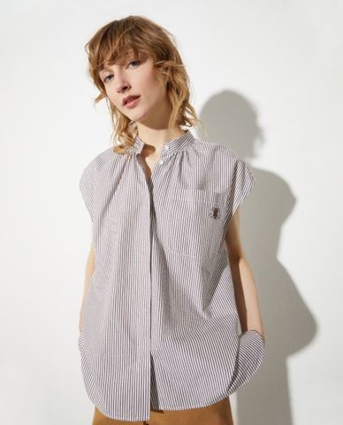  MAX&Co. - Áo sơ mi nữ cổ trụ sát nách Angolo 