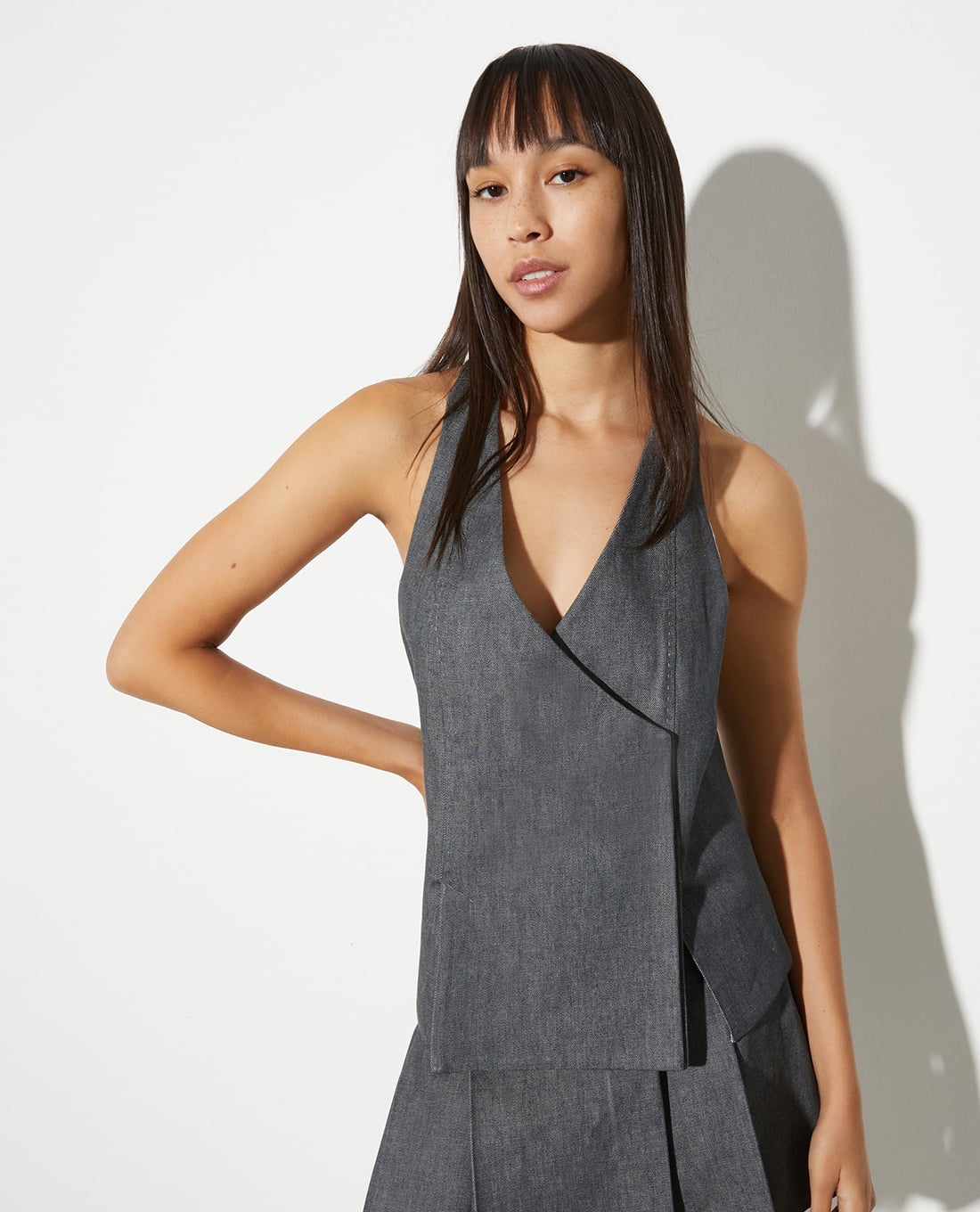 MAX&Co. - Áo kiểu nữ cổ yếm denim Juditta