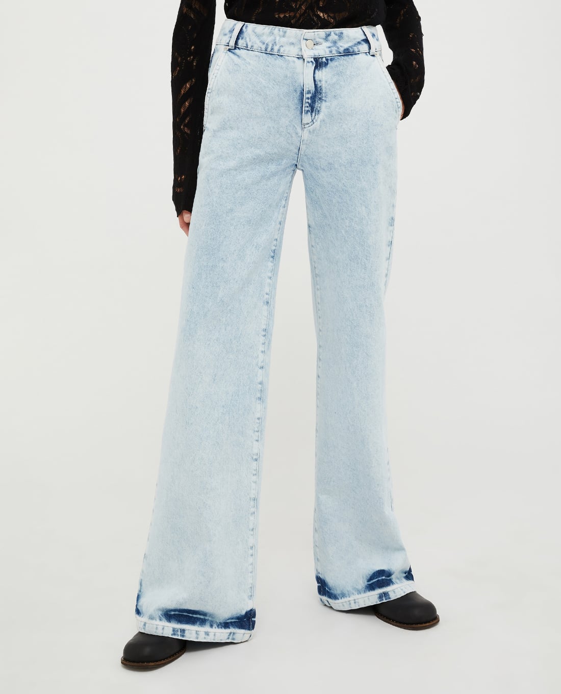 MAX&Co. - Quần jeans ống rộng phối wash nổi bật Dorato