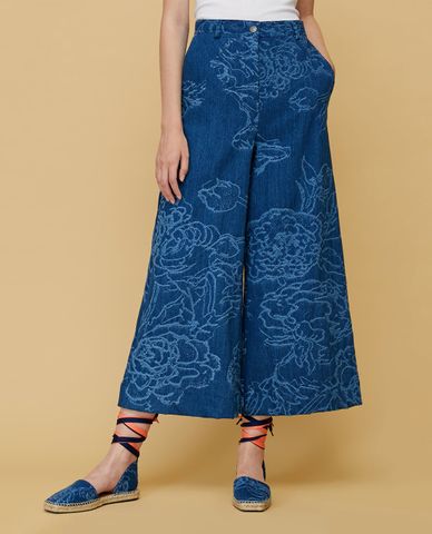  MAX&Co. - Quần jeans nữ ống rộng Denim Jacquard 