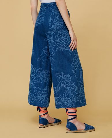 MAX&Co. - Quần jeans nữ ống rộng Denim Jacquard 