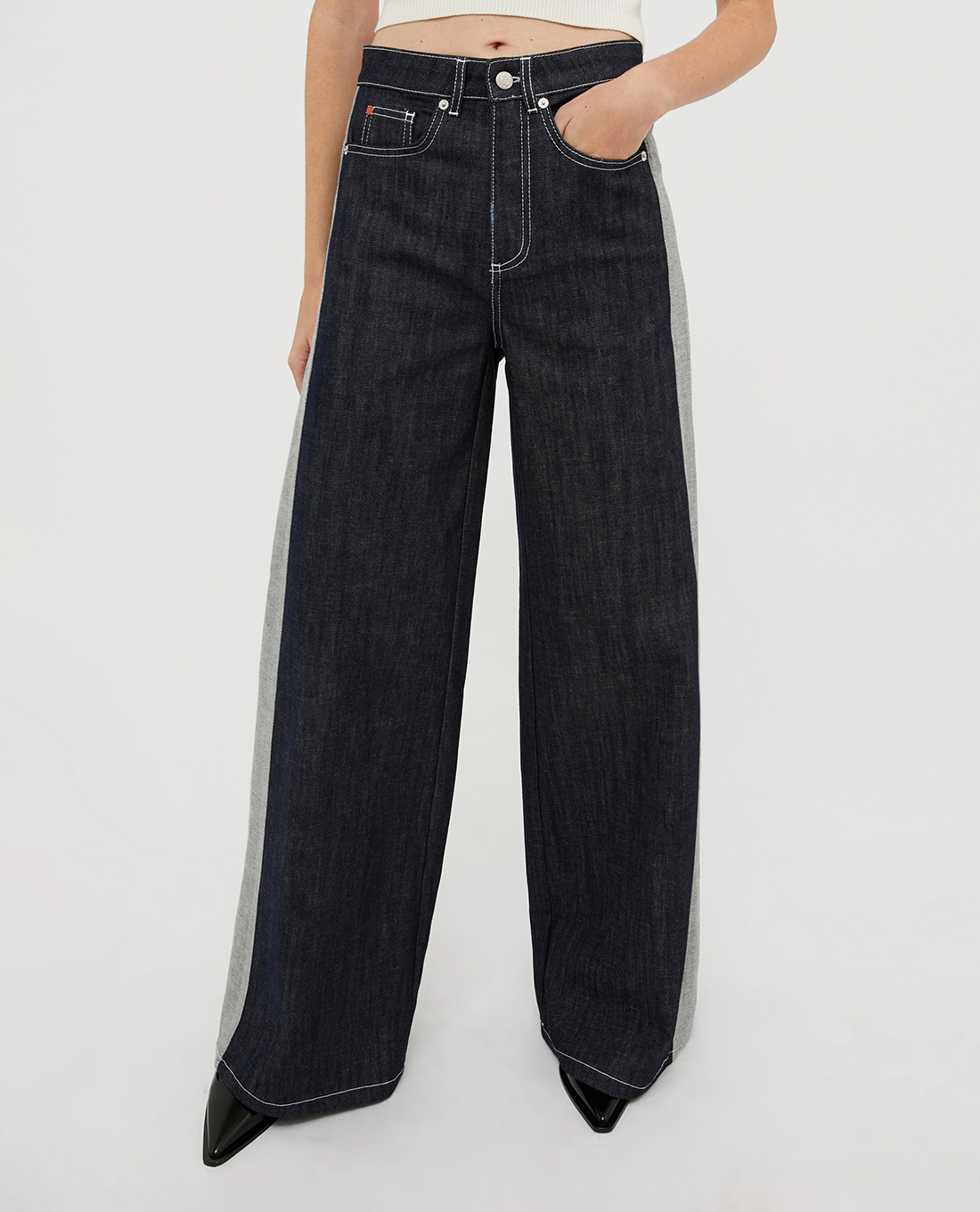 MAX&Co. - Quần jeans nữ ống rộng thời thượng Filing