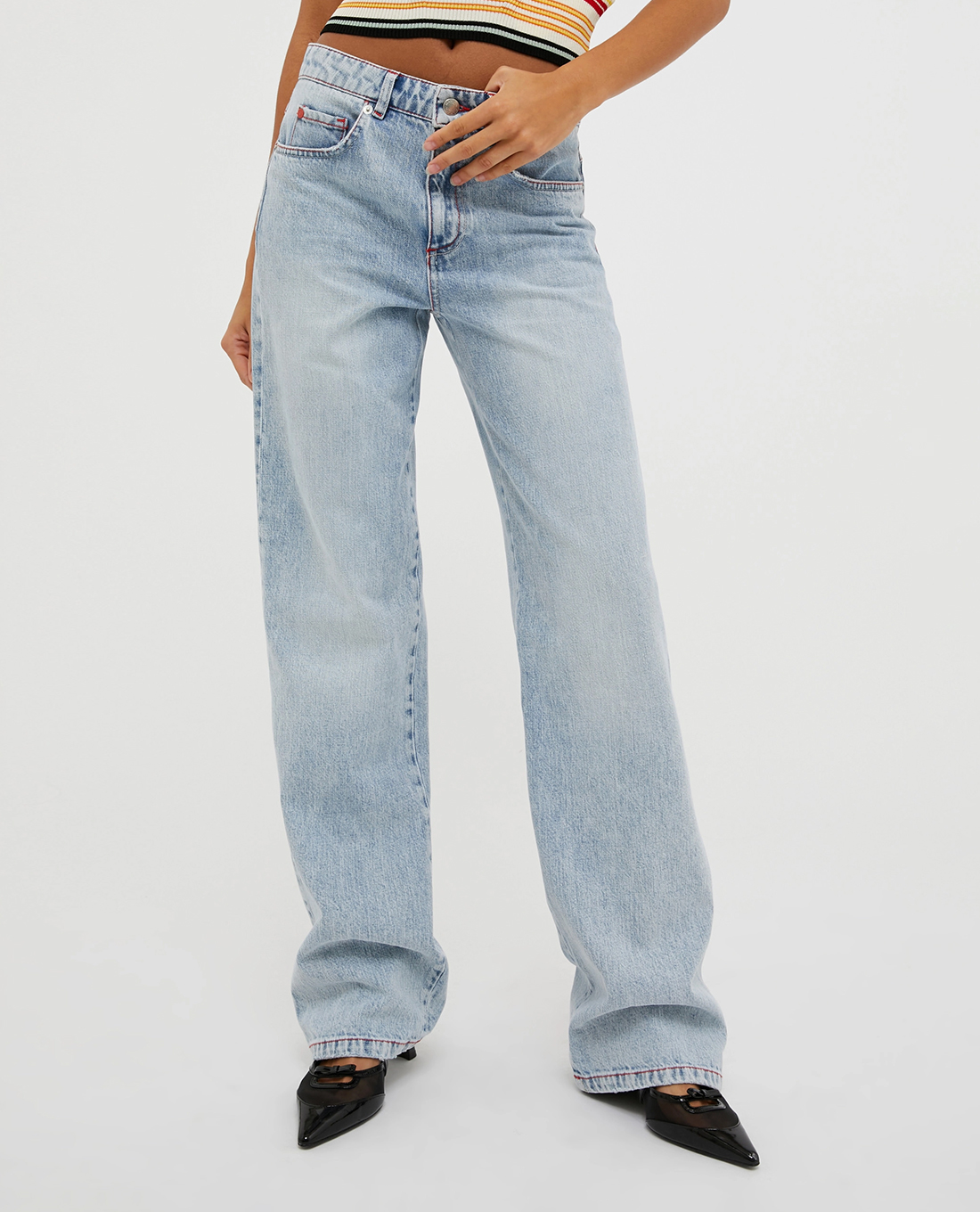 MAX&Co. - Quần jeans nữ ống đứng wash thời thượng Artu