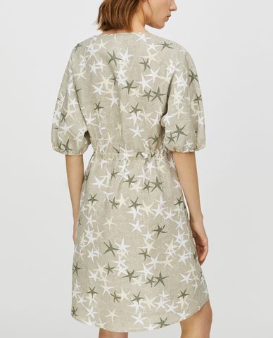  MAX&Co. - Đầm mini ngắn tay nhấn eo Pure Linen 