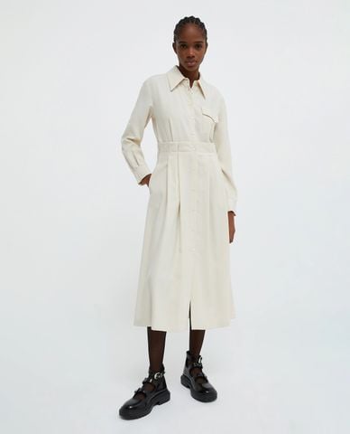  MAX&Co. - Đầm sơ mi midi cổ bẻ tay dài phối thắt lưng Armilla 