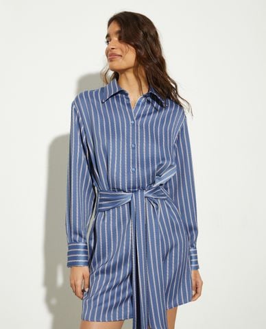  MAX&Co. - Đầm sơ mi mini tay dài kẻ sọc Nichols 