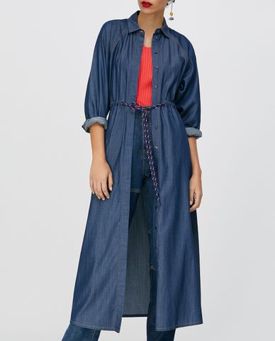  MAX&Co. - Đầm midi sơ mi tay dài Chemisier In Indigo 