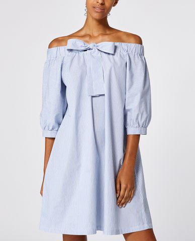  MAX&Co. - Đầm mini bẹt vai tay lỡ họa tiết kẻ sọc thời trang 