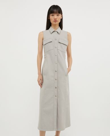  MAX&Co. - Đầm sát nách midi cổ bẻ phối hàng nút thời thượng Vanna 