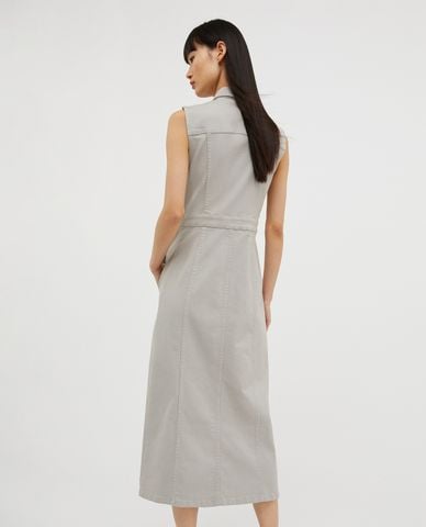  MAX&Co. - Đầm sát nách midi cổ bẻ phối hàng nút thời thượng Vanna 