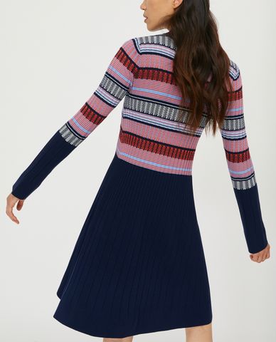  MAX&Co. - Đầm mini dệt kim cổ tròn tay dài Jacquard 