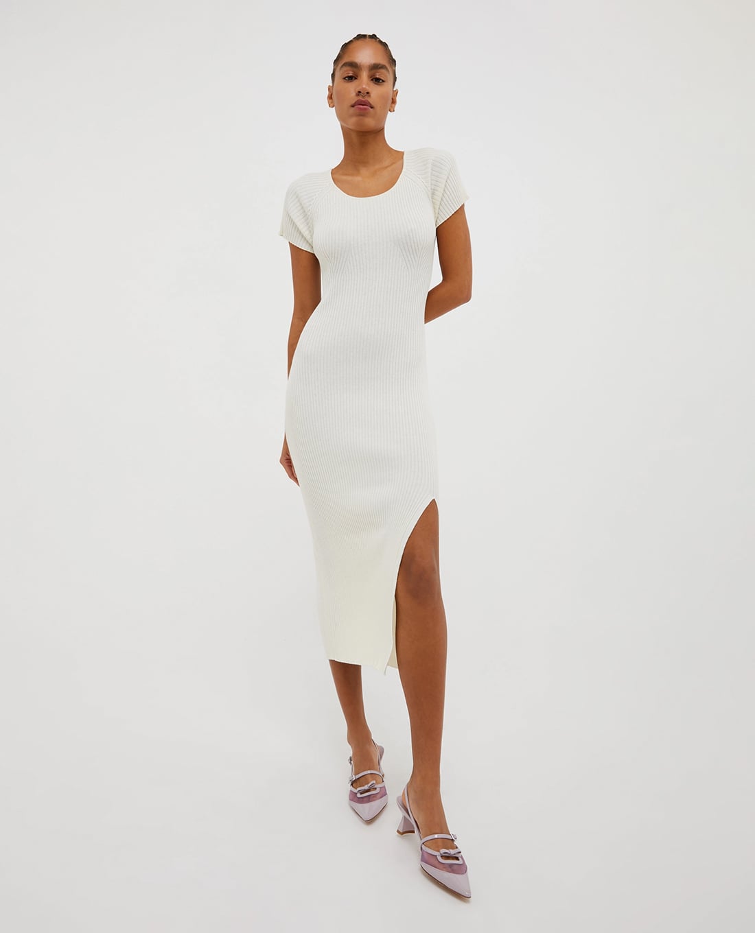 MAX&Co. - Đầm dệt kim midi xẻ tà quyến rũ Teruel