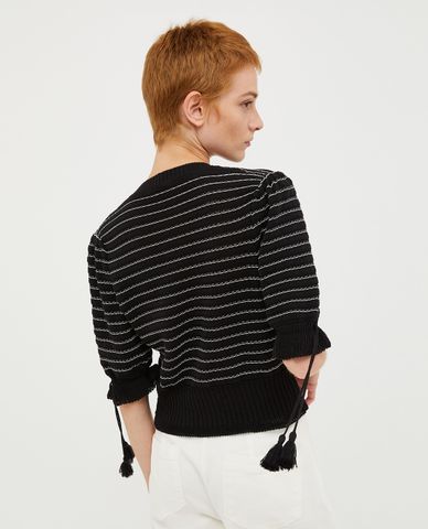  MAX&Co. - Áo khoác cardigan cổ V tay lỡ phối bèo và tua rua Marat 