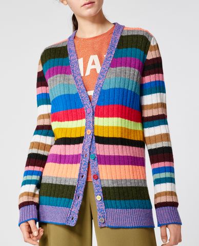  MAX&Co. - Áo cardigan nữ tay dài họa tiết kẻ sọc 