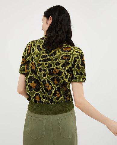  MAX&Co - Áo thun cổ V tay ngắn hoạ tiết da báo Peseta 