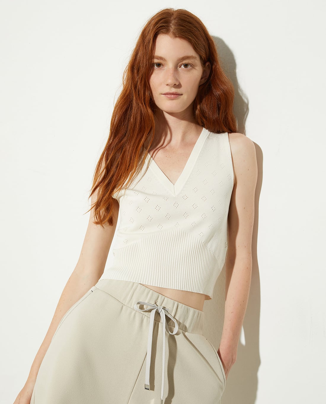 MAX&Co. - Áo khoác gilet nữ cổ V dệt kim Beirut