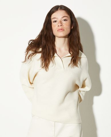  MAX&Co. - Áo dệt kim nữ tay dài cổ bẻ phom suông Vermut 