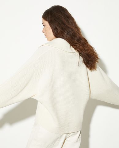  MAX&Co. - Áo dệt kim nữ tay dài cổ bẻ phom suông Vermut 