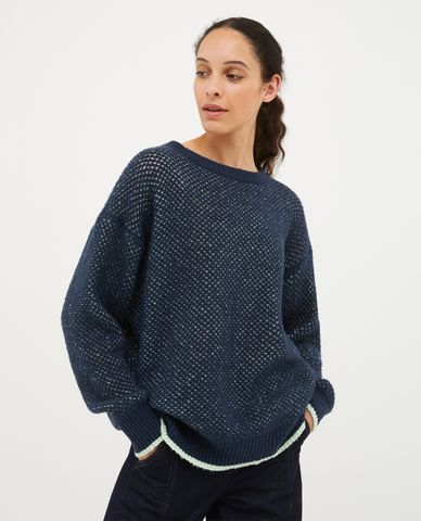  MAX&Co. - Áo sweater cổ tròn tay dài đan lưới Materia 