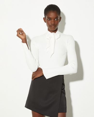  MAX&Co - Áo dệt kim cổ cao tay dài phối nơ Svago 