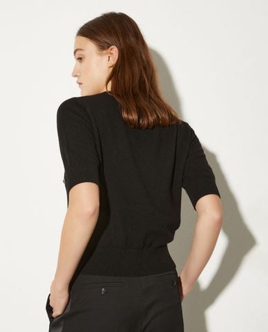  MAX&Co. - Áo dệt kim nữ cổ tròn tay ngắn Mendoza 